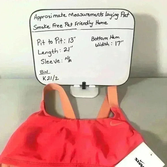 Nike Women Swim Tankini Top Coral Black Peach Removable Pads Size Small NWT - Picture 13 of 13